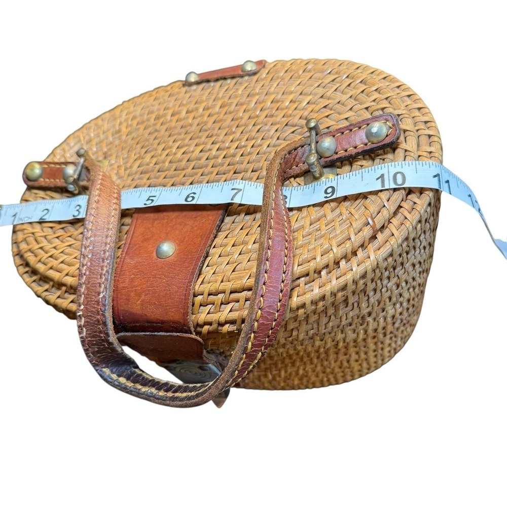 Vintage 1960's Etienne Aigner Wicker Rattan Basket Satchel Creel Purse Hand Bag - Picture 10 of 13